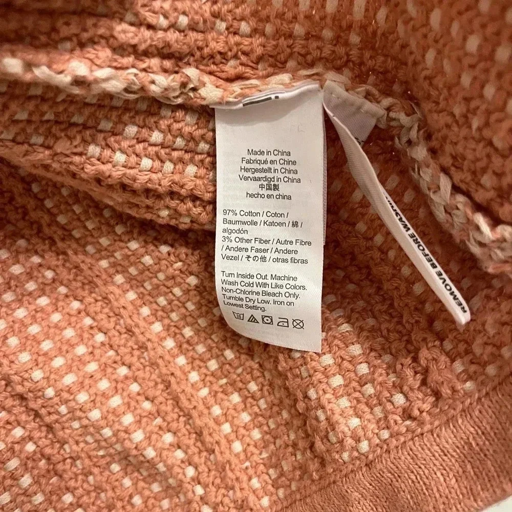 J. Crew pink and cream knit cardigan size XL